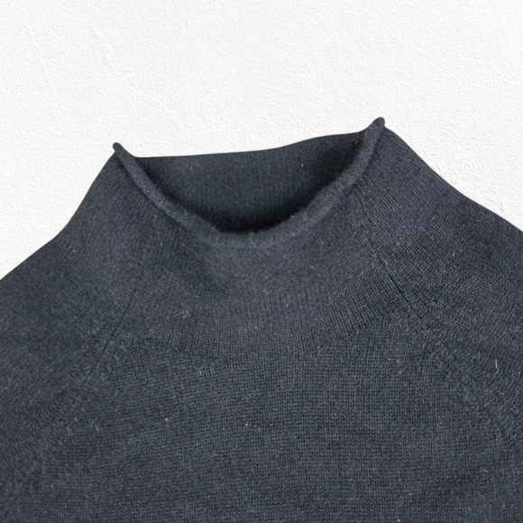 Theory Black Cashmere Mock Neck Long Sleeve Minimalist Sweater Dress Size XS - Picture 3 of 6